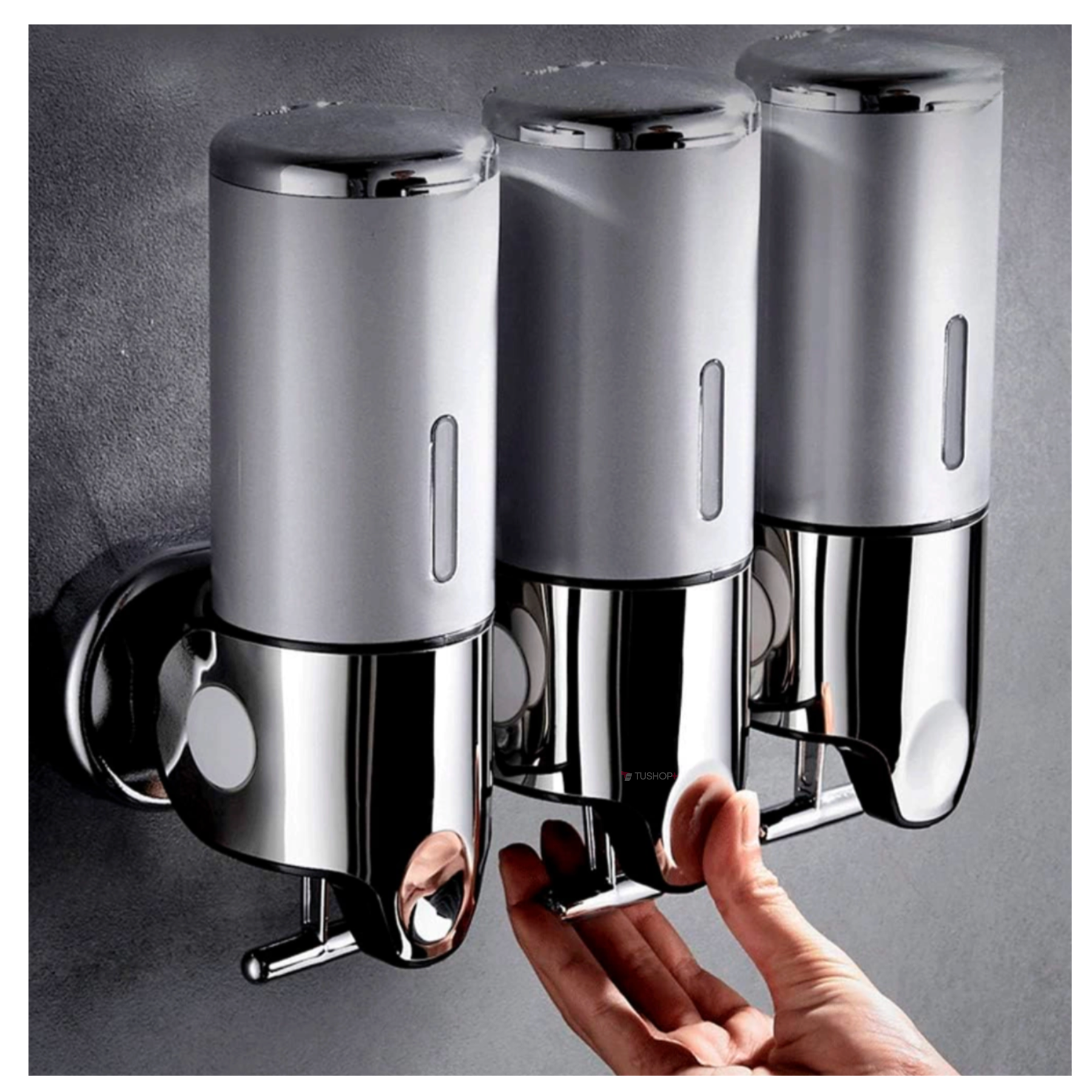 DISPENSADOR TRIPLE JABON SHAMPO LIQUIDOS